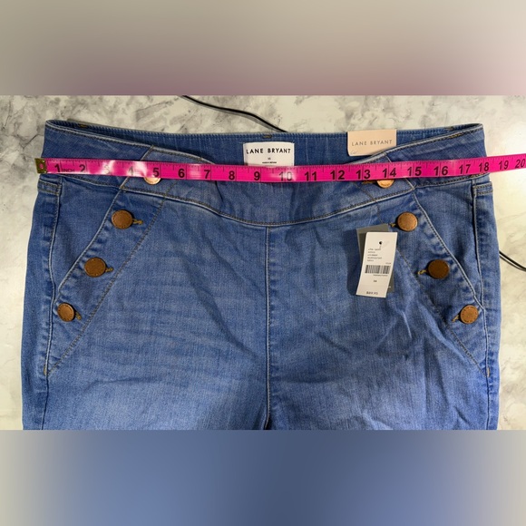 NWT Lane Bryant Denim Jeans with Brown Button Details - Picture 3 of 12